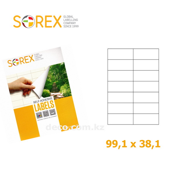 Этикетки Sorex, 99,1х38,1мм, 14шт