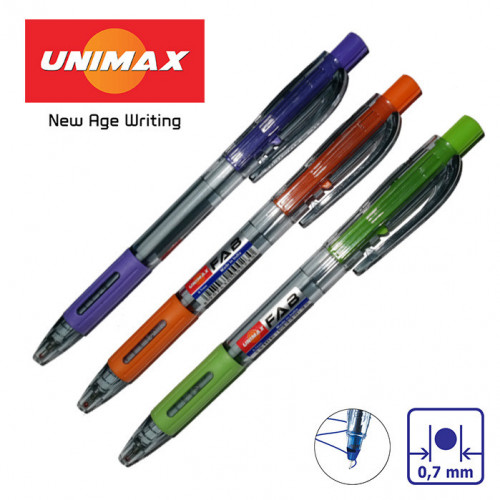 Ручка шариковая UNIMAX FAB, 0,7мм, син.
